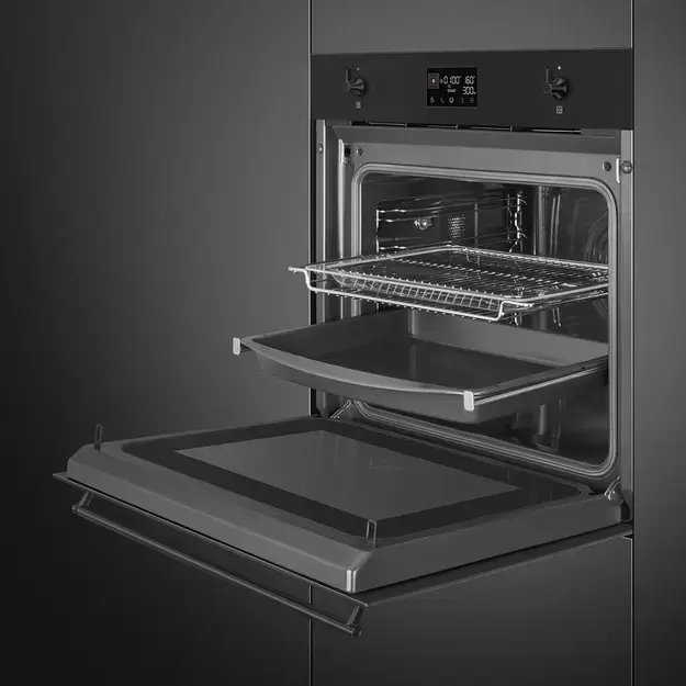 SMEG SO6302M2N Многофункциональный духовой шкаф, комбинированный с микроволновой печью, 60 см, 11 фу